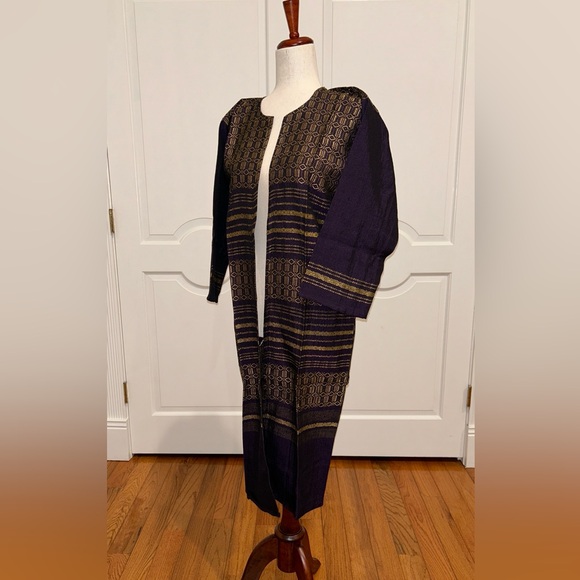 Hand loom vintage long blazer made in Oaxaca mex. - Picture 5 of 7